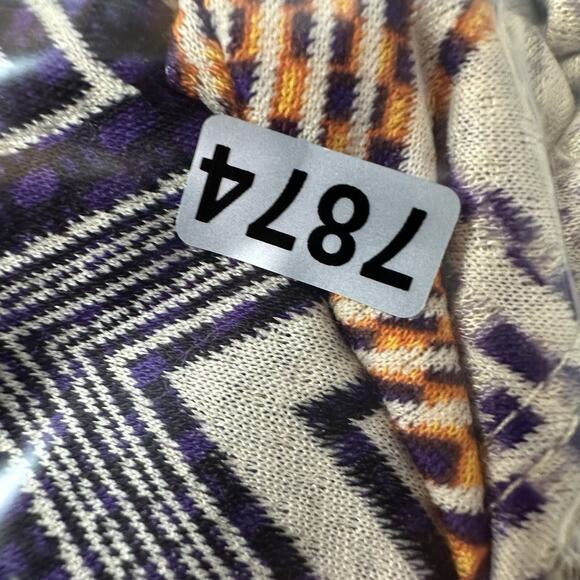 Lularoe Sarah Duster Sweater Womens Medium Multicolor Open Woven Geometric - Picture 13 of 13